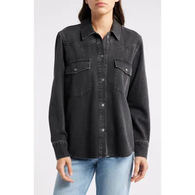 Rails August Cotton & Lyocell Western Button-up Shirt In Black