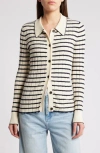 Rails Aurelia Cardigan Sweater In Ivory Navy Stripe