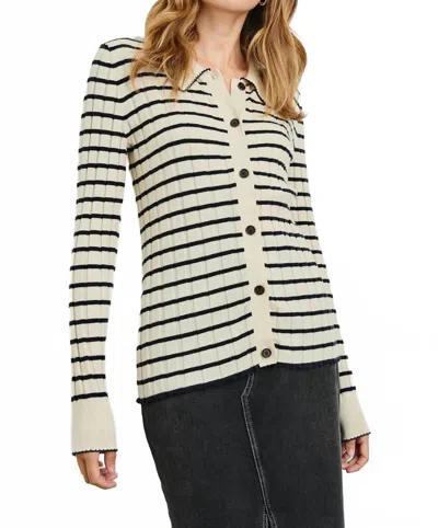 RAILS AURELIA TOP IN IVORY/ NAVY STRIPE