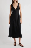 Rails Avila Metal Accent Sleeveless V-neck Midi Dress