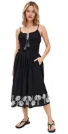 Rails Baja Rickrack Cotton Sundress In Black Ivory Palm Trees