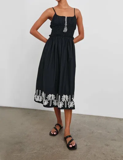 Rails Baja Dress In Black Ivory Palm Trees