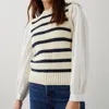 RAILS BAMBI SWEATER VEST WITH CONTRASTING SLEEVES