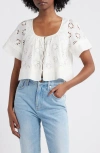 Rails Bambina Cotton Eyelet Trapeze Top In White