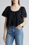 RAILS BAMBINA COTTON EYELET TRAPEZE TOP