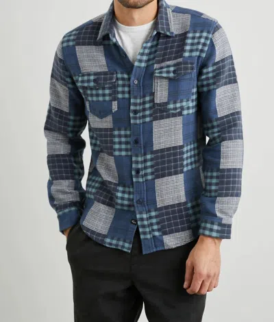 Rails Banton Button Down Shirt In Blue Patchwork