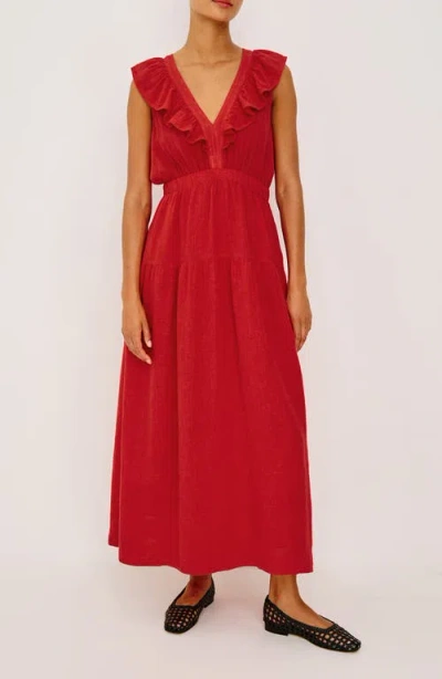 Rails Beaux Linen Blend A-line Dress In Red