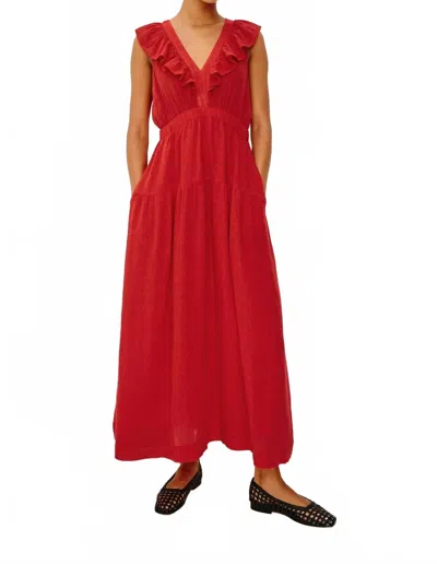 Rails Beaux Linen Maxi Dress In Tomato In Red