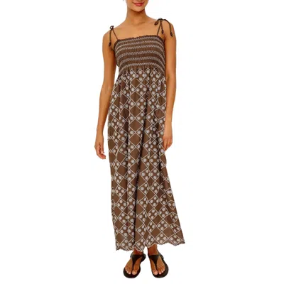 Rails Becca Maxi Dress In Cocoa Daisy Embroidery In Brown