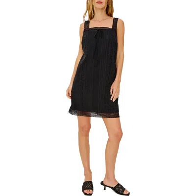 Rails Beckton Pintuck Cotton Broderie Anglaise Minidress In Black