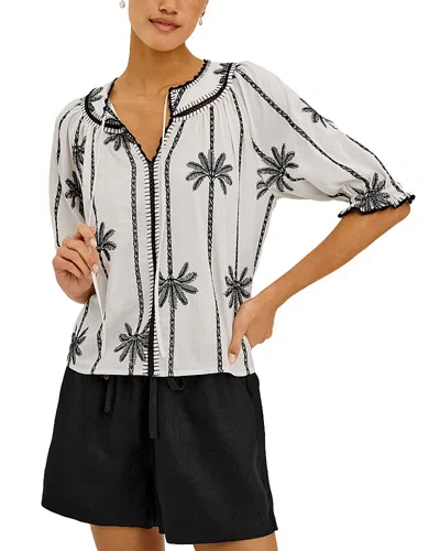 Rails Belina Embroidered Elbow Sleeve Top In Multi