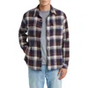 Rails Men's Berkshire Herringbone Plaid Button-front Shirt Jacket In Navy Umber Cream