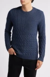 Rails Biarritz Patterned Crewneck Sweater In Multi Weave Indigo