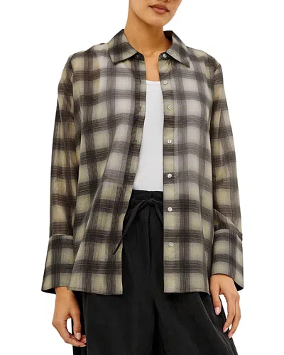 Rails Bishop Button Front Woven Shirt In Brown