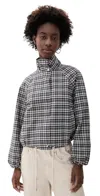 Rails Womens Blake Funnel-neck Woven Jacket Mini Check In Gray