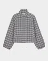Rails Womens Blake Funnel-neck Woven Jacket Mini Check In Blue