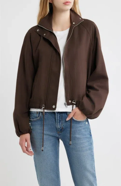 Rails Blake Stand Collar Drawstring Jacket In Brown