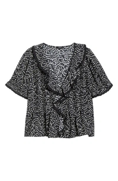 Rails Bloom Floral Short Sleeve Top In Black