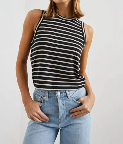 Rails Boxy Tank In Black Ivory Stripe In Multi