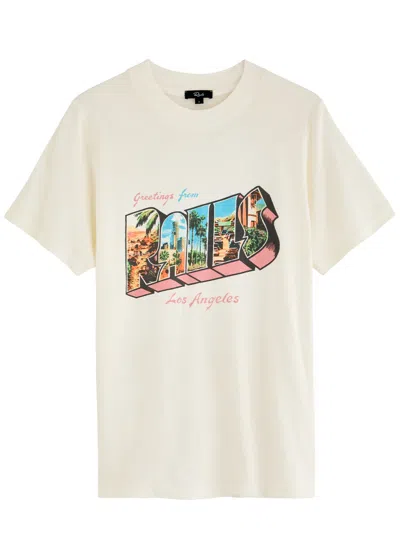 Rails Boyfriend Printed Cotton T-shirt In White