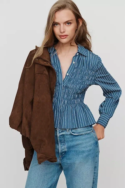 Rails Bradshaw Shirt Washed Indigo Stripe In Blue