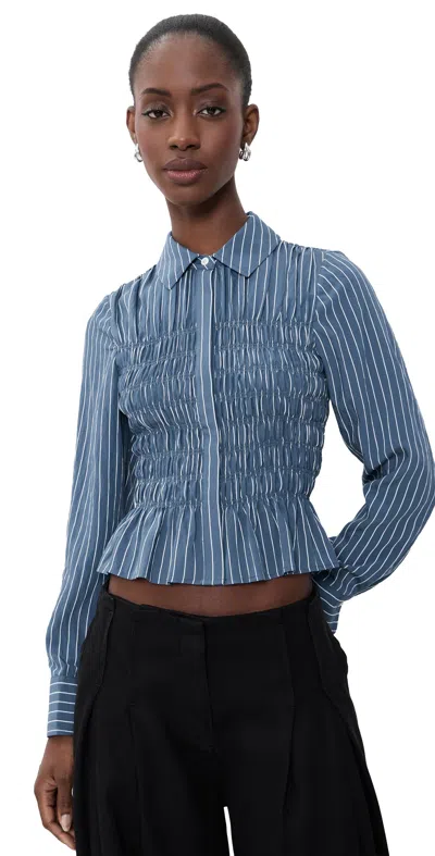 Rails Bradshaw Shirt Washed Indigo Stripe In Blue
