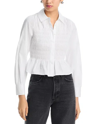 Rails Bradshaw Smocked Peplum Blouse In White