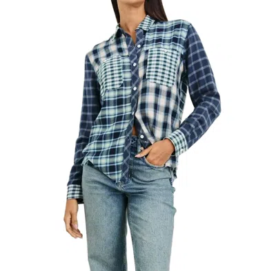 Rails Brando Button Down In Sky Navy Mixed Plaid In Multi