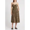 Rails Breeze Shirred Bodice Cotton Blend Sundress In Green