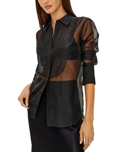 Rails Bretton Sheer Collared Shirt In Black