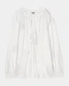 Rails Brielle Eyelet Linen Blouse In White Eyelet