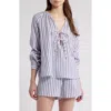 Rails Brielle Stripe Organic Cotton Gauze Tie Neck Top In Admiral Stripe
