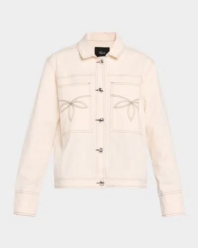 Rails Briggs Top-stitch Denim Jacket In Brown