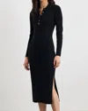 Rails Rosalie Rib Long Sleeve Cotton Blend Midi Sweater Dress In Black