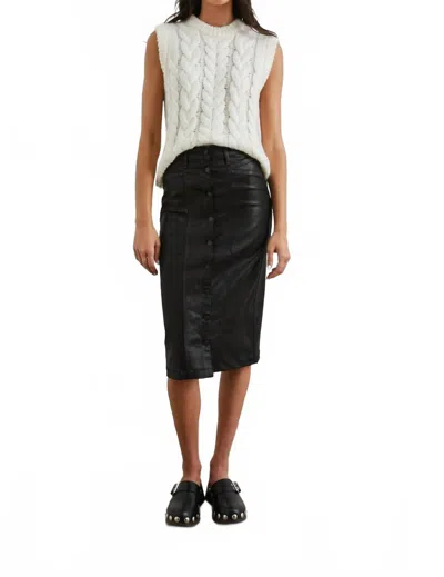 Rails Broadway Midi Skirt In Coated Noir In Black