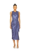 Rails Cairo Tie Waist Sleeveless Satin Midi Dress In Purple