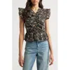 Rails Cali Floral Print Peplum Top In Cassia