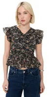 Rails Cali Floral Print Peplum Top In Cassia