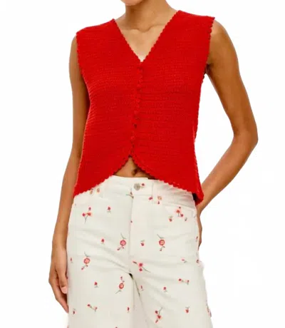 Rails Womens Scarlet Calypso Cotton Knitted-top In Red