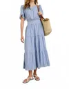 Rails Cannes Stripe Linen Blend Dress In Blue