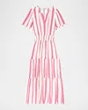 Rails Cannes Stripe Short-sleeve Midi Dress