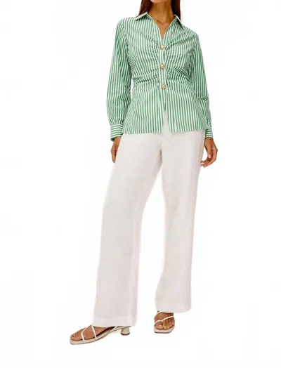 Rails Caralyn Button Front Shirt In Emerald Stripe In Green