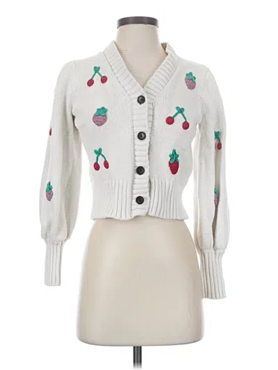 Pre-owned Rails Cardigan Sweater In White