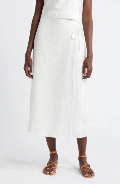 Rails Carly Linen Wrap Skirt In White