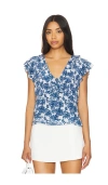 Rails Chambray Floral Carmine Blouse In Chambray Floral