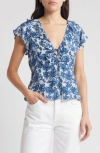 Rails Chambray Floral Carmine Blouse In Chambray Floral