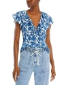 Rails Chambray Floral Carmine Blouse In Chambray Floral