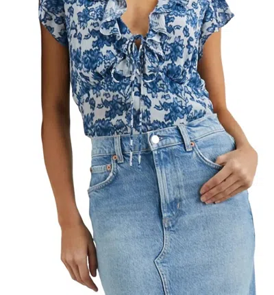 Rails Carmine Top In Chambray Floral In Brown