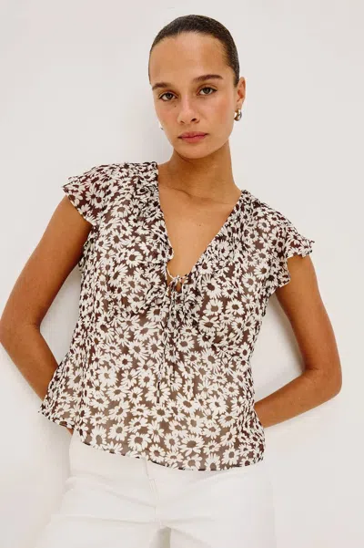 Rails Carmine Top In Espresso Daisy In Multi