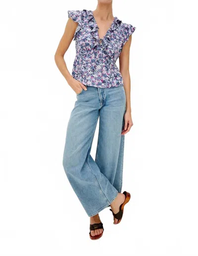 Rails Carmine V-neck Top In Blue Blossom In Multi